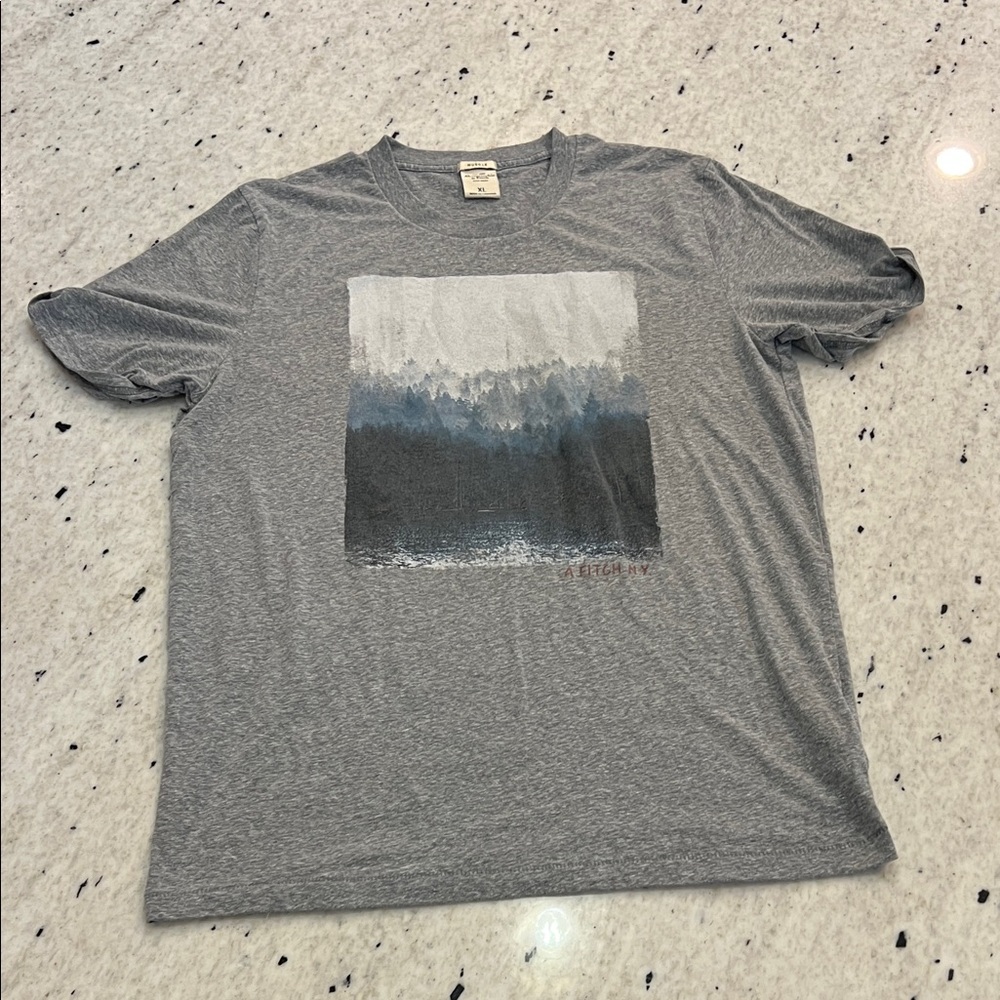 Abercrombie & Fitch Heather Gray Graphic Muscle Tee Shirt